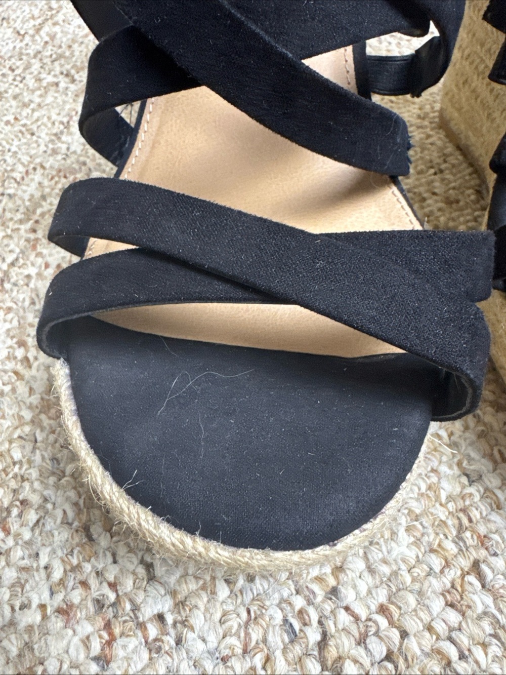 torrid Black Strappy Espadrille Wedge Sandals - Picture 7 of 8